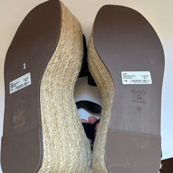 SCHUTZ Blisse Suede Wedge Sandals‎ Espadrilles Sz 11B - Picture 9 of 10